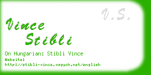 vince stibli business card